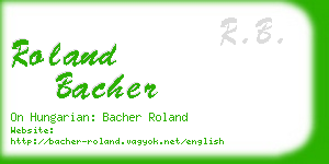 roland bacher business card